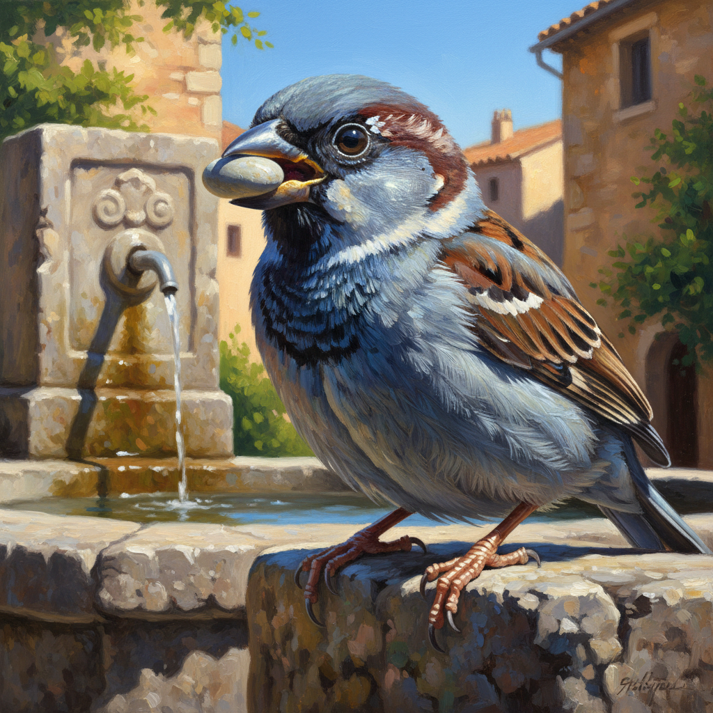 Pebble Sparrow portrait